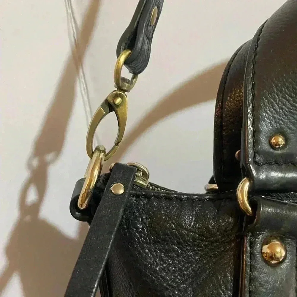Kate spade black leather satchel handbag